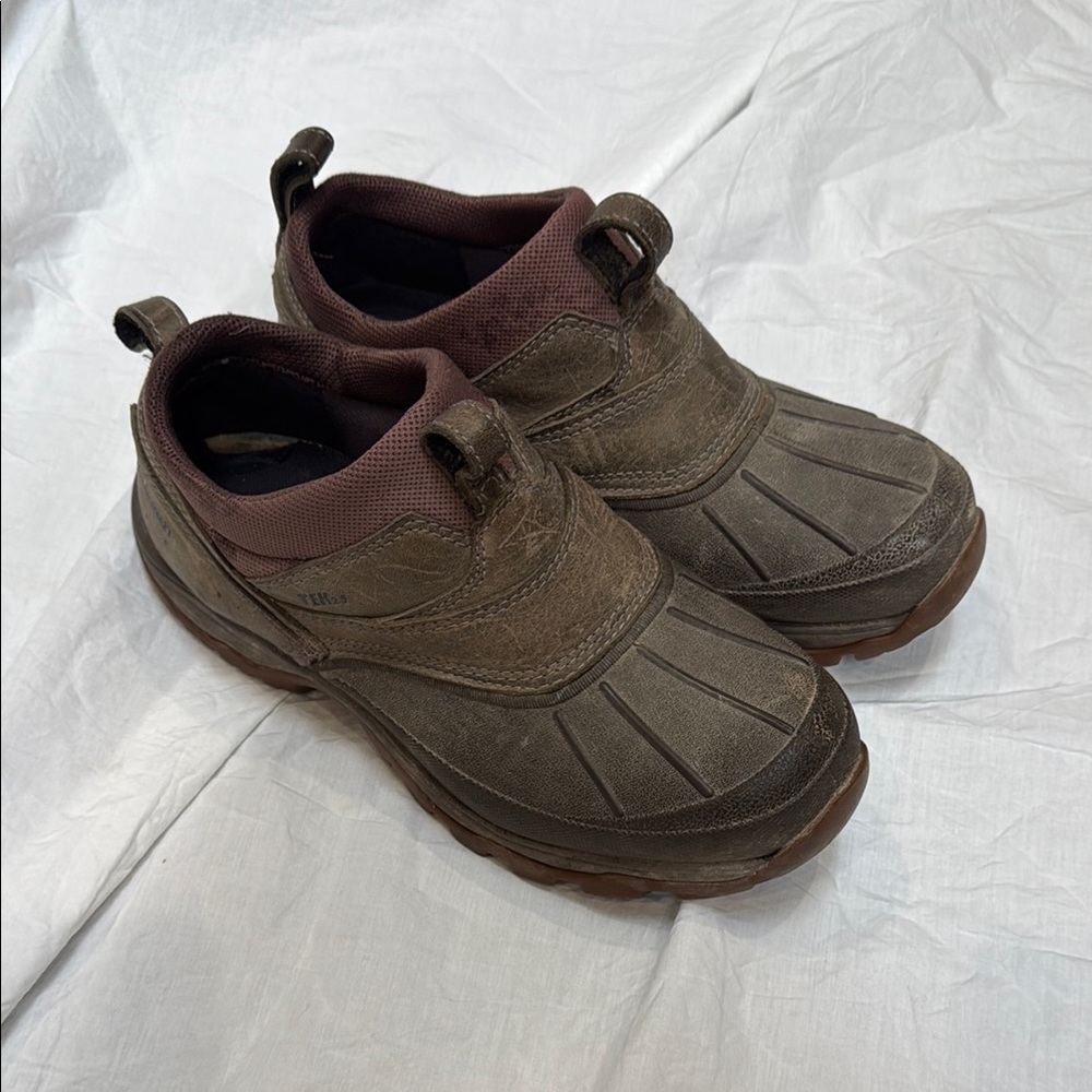 LL Bean Brown Slip-On Rain Shoes